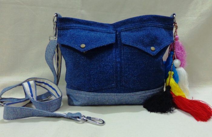Recycled Jean Crossbody Bag-SB12A4 - Image 3