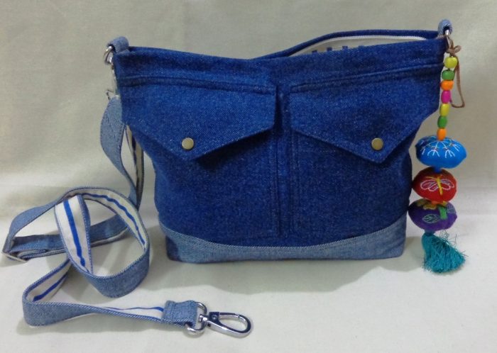Recycled Jean Crossbody Bag-SB12A4 - Image 2